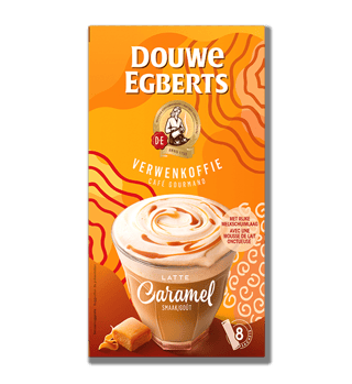 de oploskoffie latte caramel front r