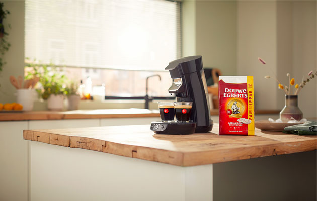 de koffiepads machine aroma rood teaser