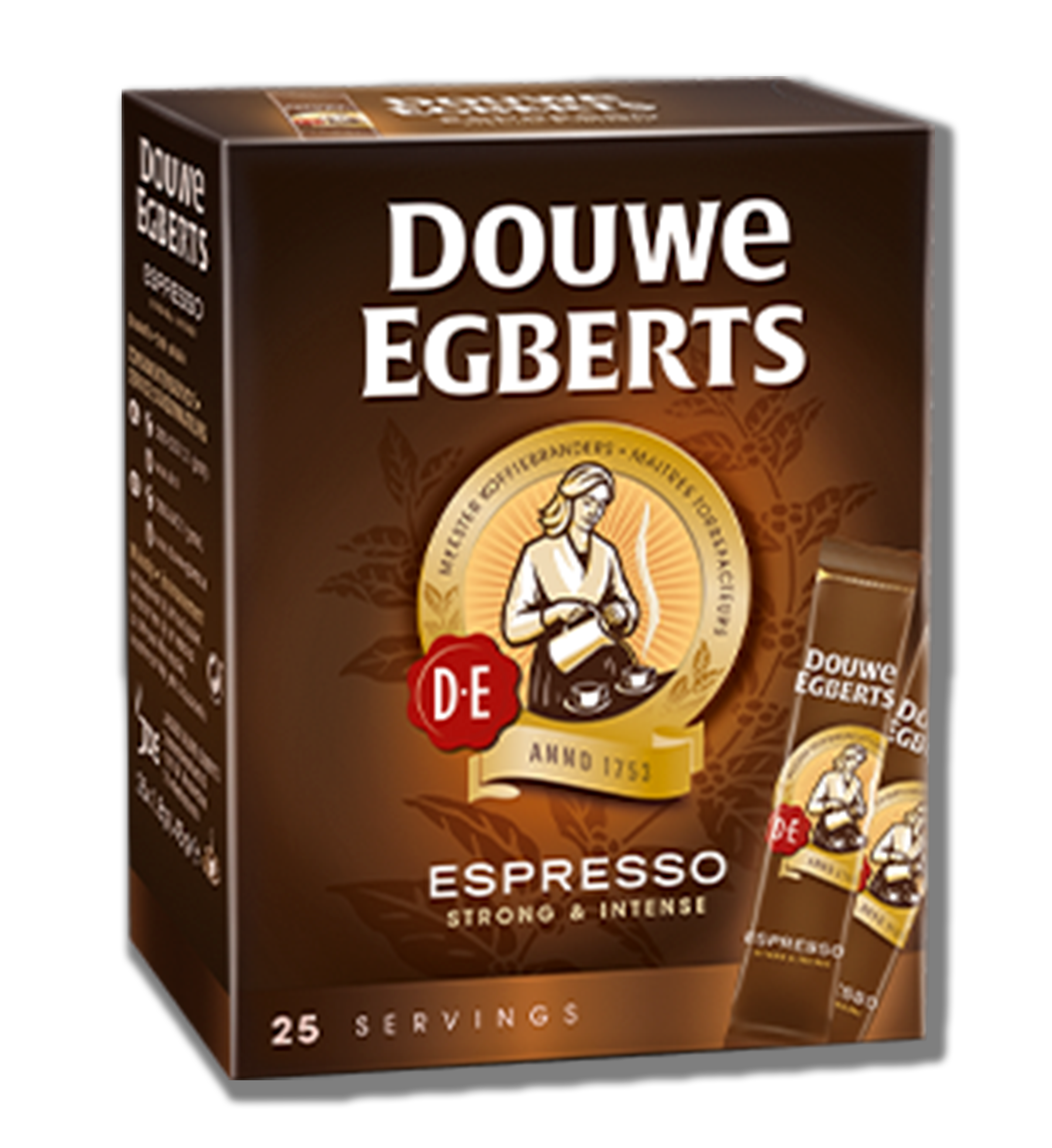 douwe egberts espresso oploskoffie sticks zijkant