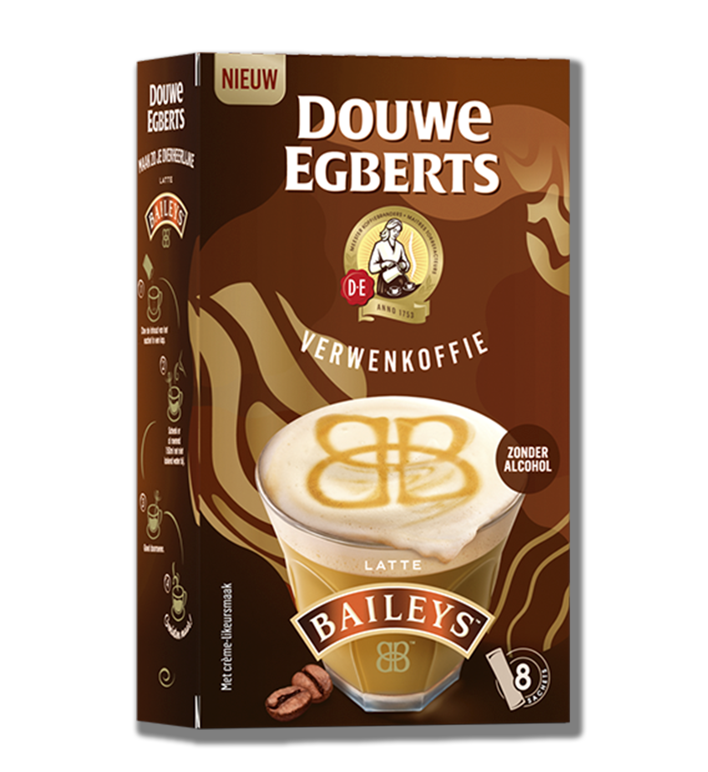 douwe egberts oploskoffie latte baileys